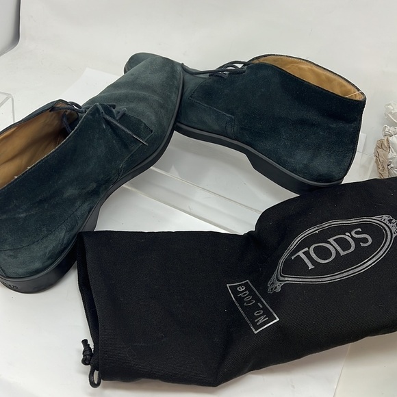 Tod’s Sz 10 Desert Boots in Blue Suede Chukka Boots Shoes main image 6